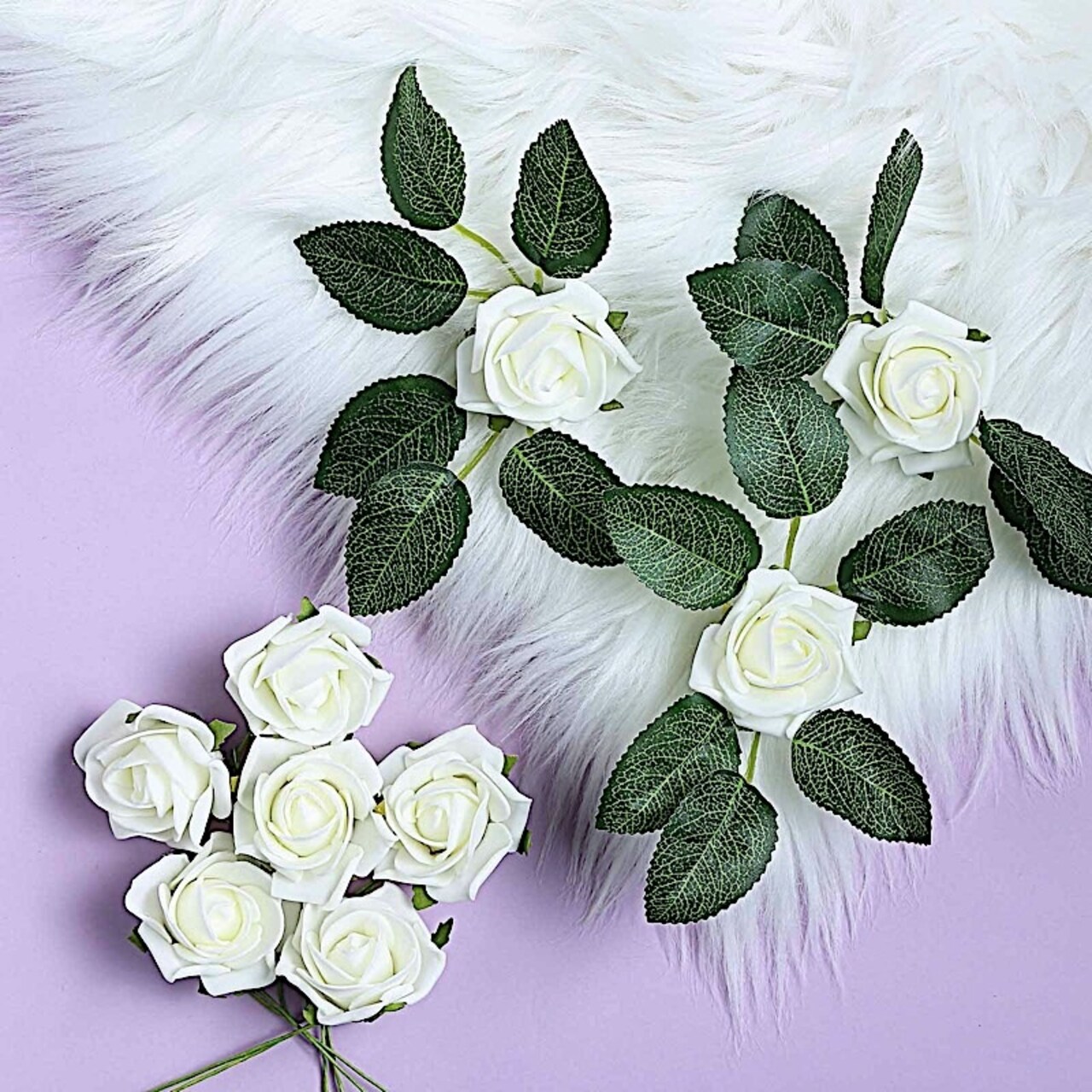 24 PCS 2-Inch Mini Artificial Foam Roses with Stems – Wedding Bouquet, Centerpiece & DIY Party Decorations